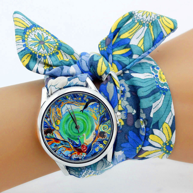 Montre Foulard Montre Femme Bracelet Tissu Montre Femme Bijoux